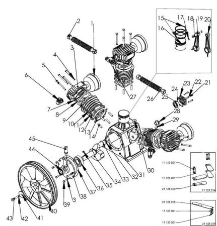 Шпилька M10-38 LB-50-2, LB-75-2 11141003 для поршневого блока LB50 фото